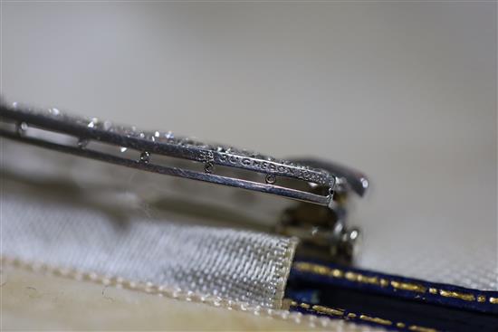 An 1930s Art Deco French Boucheron platinum and diamond set openwork brooch,